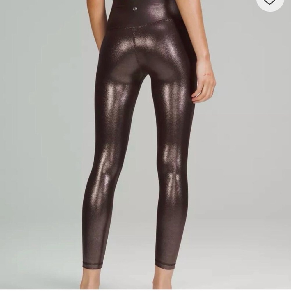 lululemon athletica Align high rise leggings metalic brown bronze nulu shine